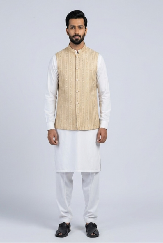 FX - Light Gold Traditional Waistcoat