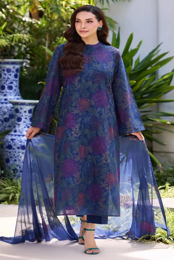 FX - 3 Piece Embroidered Unstitched Suit