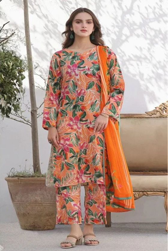 FX- 3 Piece Khaddar Printed Suit (Unstitched)